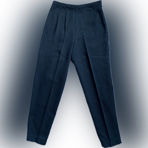 Ann Taylor navy blue lightweight waffle slim pant, 10 - Picture 4 of 8